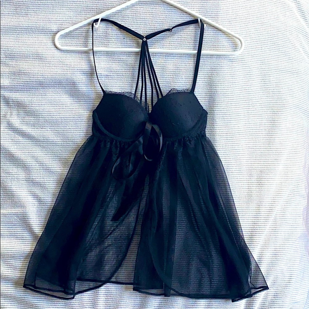Victoria Secret black 32B babydoll lingerie